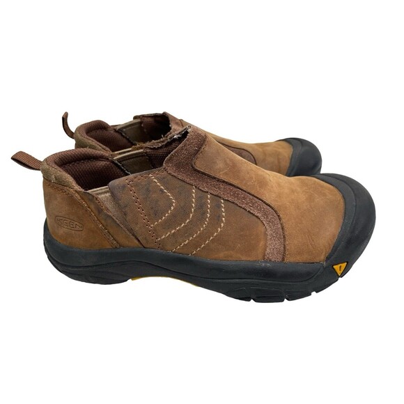 KEEN Brixen Boys Brown Leather Low Waterproof Insulated Slip On Shoes Sz 2 - Picture 1 of 7